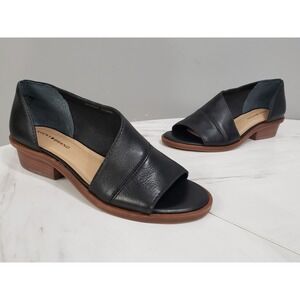 NEW NO BOX -‎ Lucky Brand Serkie Black Leather D'Orsay Heels 5.5 Block Kitten